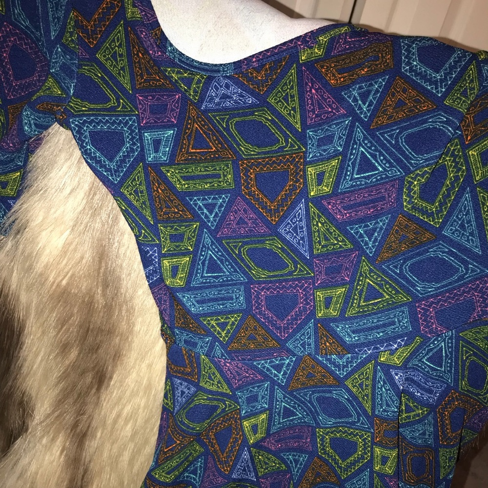 Lularoe Nicole Size XS, Navy w/ Diamond Pattern